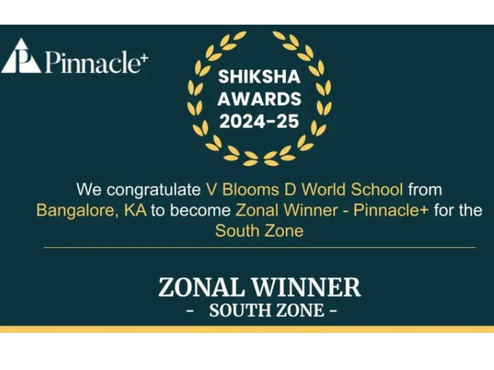 Pinnacle+ Shiksha Awards – Zonal Winner (South Zone)